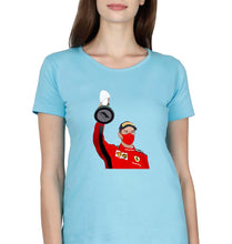 Load image into Gallery viewer, Sebastian Vettel F1 T-Shirt for Women-Light Blue-Ektarfa.online
