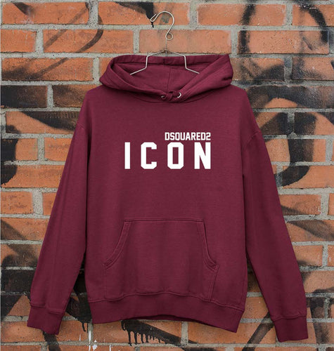 DSQUARED - ICON Unisex Hoodie for Men/Women-Maroon-Ektarfa.online