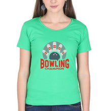 Load image into Gallery viewer, Bowling Champion T-Shirt for Women-Flag Green-Ektarfa.online
