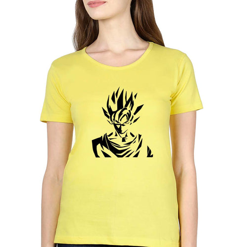 Anime Goku T-Shirt for Women-Yellow-Ektarfa.online