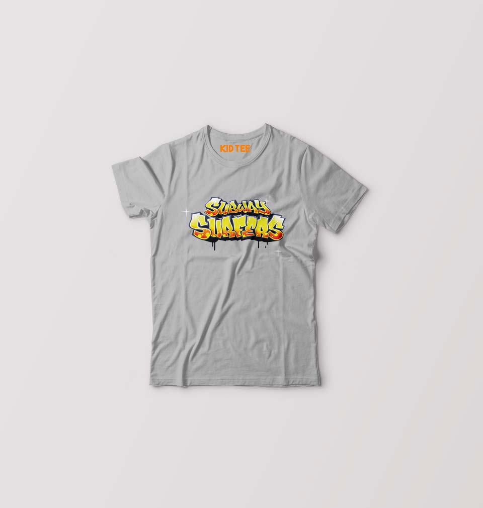 Subway Surfers Kids T-Shirt for Boy/Girl-Grey-Ektarfa.online