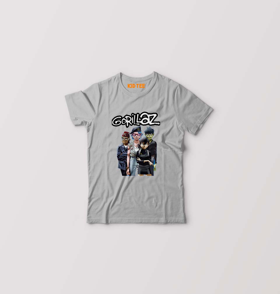 Gorillaz Kids T-Shirt for Boy/Girl-Grey-Ektarfa.online