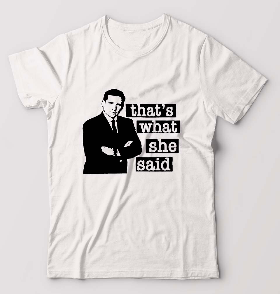 Michael Scott That's What She Said T-Shirt for Men-White-Ektarfa.online
