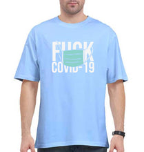 Load image into Gallery viewer, Fuck Covid Oversized T-Shirt for Men-Baby Blue-Ektarfa.online
