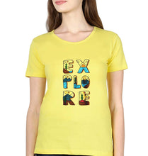 Load image into Gallery viewer, Explore Travel Adventure T-Shirt for Women-Yellow-Ektarfa.online
