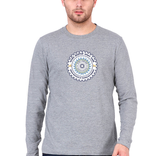 IIT Roorkee Full Sleeves T-Shirt for Men-Grey Melange-Ektarfa.online