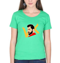 Load image into Gallery viewer, Virat Kohli T-Shirt for Women-flag green-Ektarfa.online

