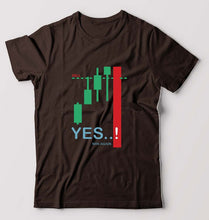 Load image into Gallery viewer, Share Market(Stock Market) T-Shirt for Men-S(38 Inches)-Coffee Brown-Ektarfa.online
