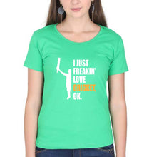 Load image into Gallery viewer, Love Cricket T-Shirt for Women-Flag Green-Ektarfa.online
