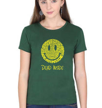 Load image into Gallery viewer, Dead Inside Emoji T-Shirt for Women-Dark Green-Ektarfa.online
