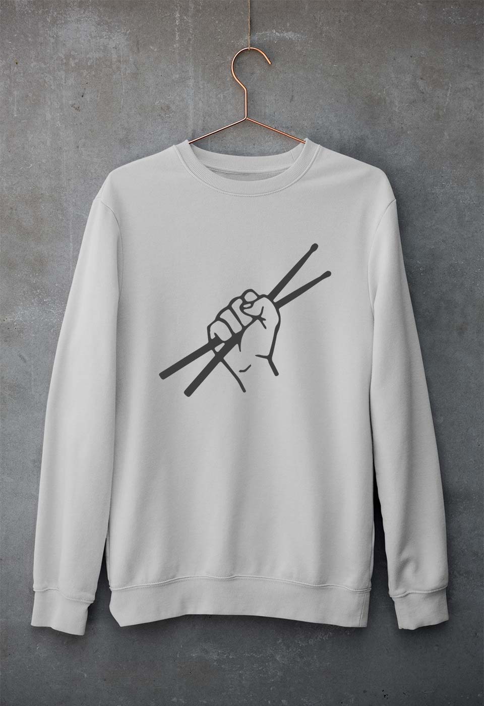 Drummer Unisex Sweatshirt for Men/Women-Grey Melange-Ektarfa.online