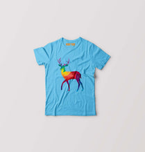 Load image into Gallery viewer, POLYGONAL_DEER Kids T-Shirt for Boy/Girl-Light Blue-Ektarfa.online
