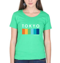 Load image into Gallery viewer, Tokyo Japan T-Shirt for Women-Flag Green-Ektarfa.online
