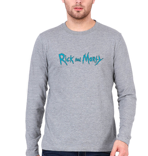 Rick and Morty Full Sleeves T-Shirt for Men-GREY-Ektarfa.online