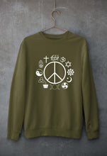 Load image into Gallery viewer, Peace Religious Symbols Unisex Sweatshirt for Men/Women-Olive Green-Ektarfa.online
