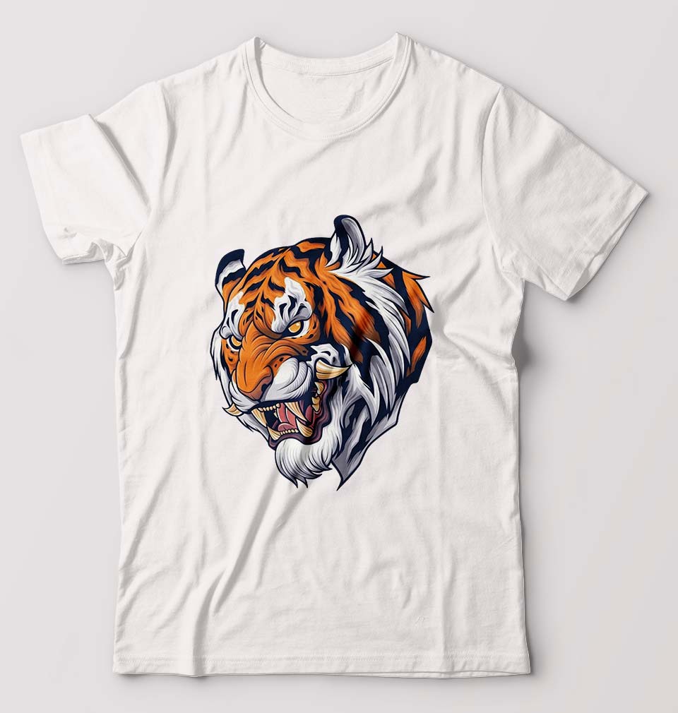 Tiger T-Shirt for Men-White-Ektarfa.online
