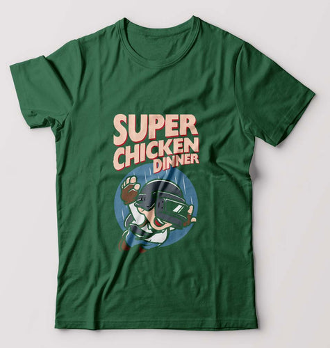 PUBG Super Chicken Dinner T-Shirt for Men-Bottle Green-Ektarfa.online