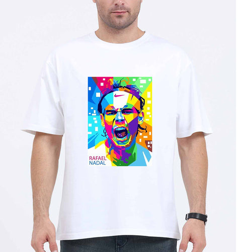 Rafael Nadal (RAFA) Oversized T-Shirt for Men-White-Ektarfa.online