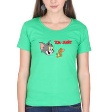 Load image into Gallery viewer, Tom and Jerry T-Shirt for Women-flag green-Ektarfa.online
