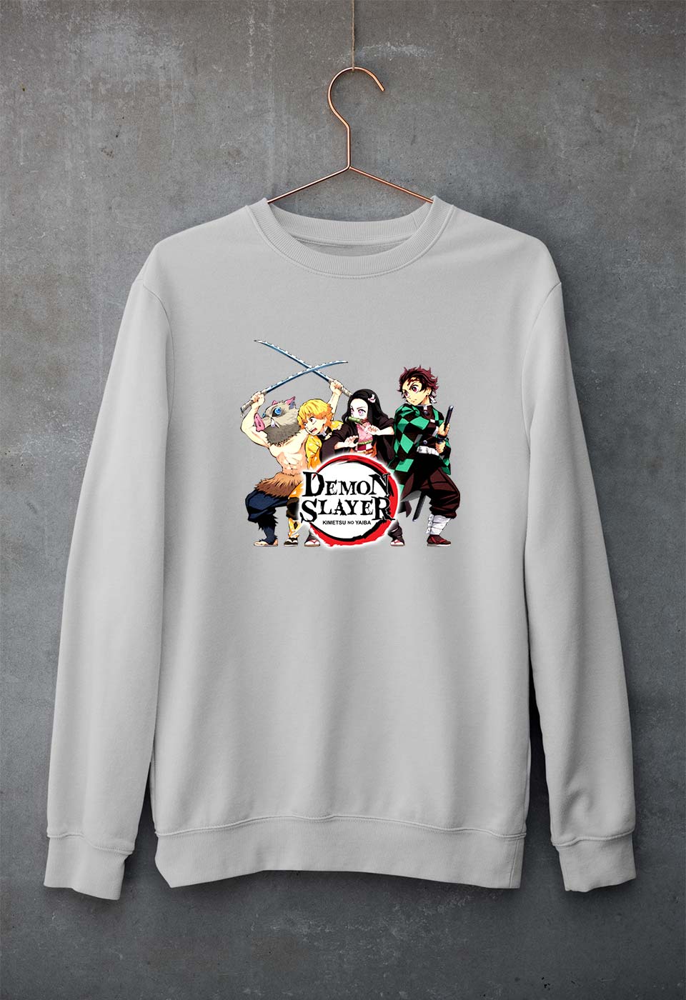Demon Slayer Unisex Sweatshirt for Men/Women-Grey Melange-Ektarfa.online