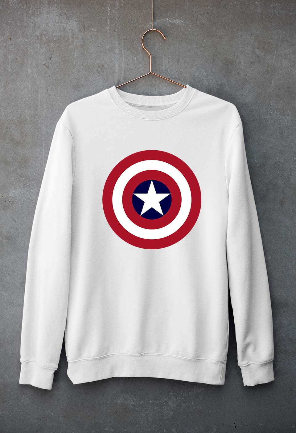 Captain America Unisex Sweatshirt for Men/Women-White-Ektarfa.online