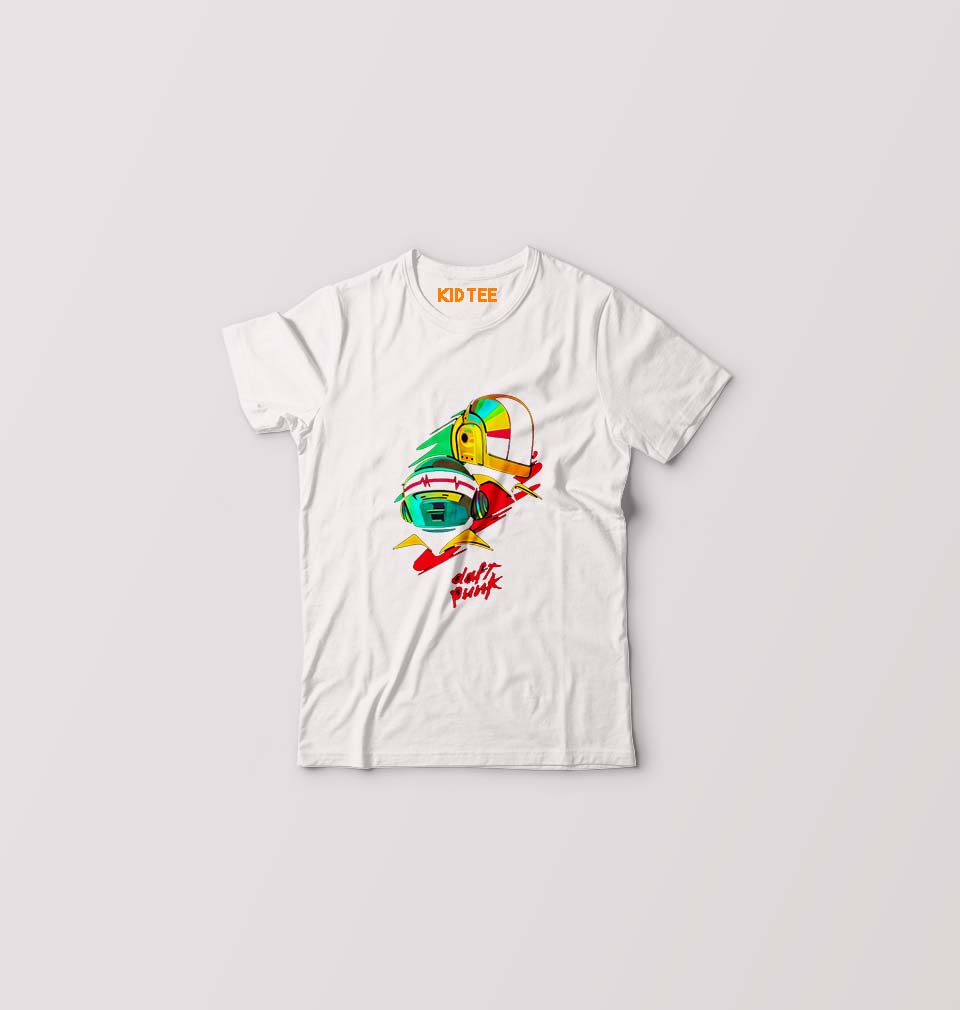 Daft Punk Kids T-Shirt for Boy/Girl-White-Ektarfa.online