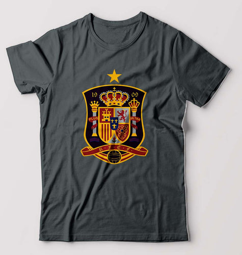 Spain Football T-Shirt for Men-Steel grey-Ektarfa.online