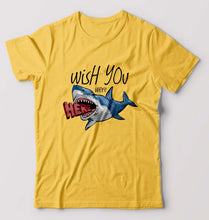 Load image into Gallery viewer, Shark T-Shirt for Men-Golden Yellow-Ektarfa.online

