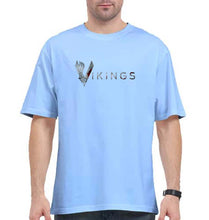 Load image into Gallery viewer, Vikings Oversized T-Shirt for Men-Baby Blue-Ektarfa.online
