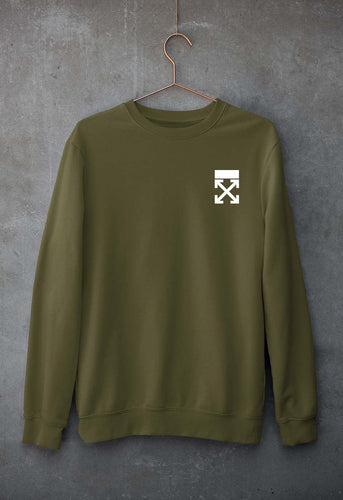 off White logo Unisex Sweatshirt for Men/Women-Olive Green-Ektarfa.online