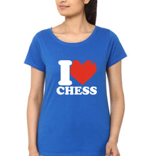 Load image into Gallery viewer, I Love Chess T-Shirt for Women-Royal Blue-Ektarfa.online
