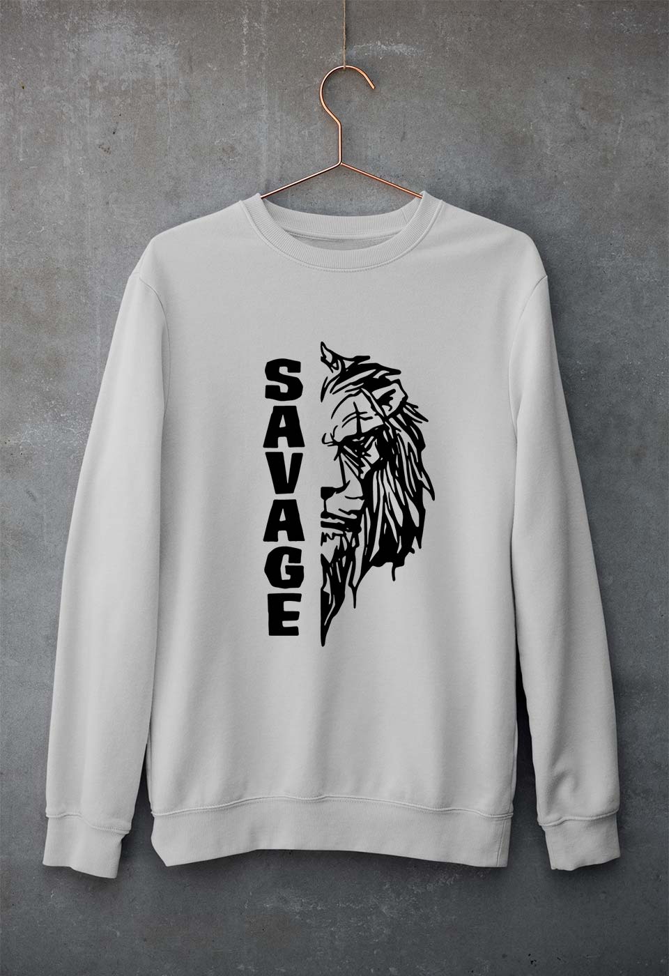 Savage Lion Unisex Sweatshirt for Men/Women-Grey Melange-Ektarfa.online