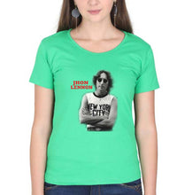 Load image into Gallery viewer, John Lennon T-Shirt for Women-flag green-Ektarfa.online
