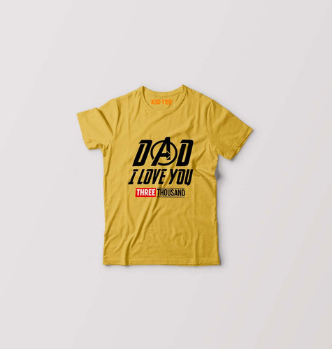 Dad I Love You 3000 Kids T-Shirt for Boy/Girl-Golden Yellow-Ektarfa.online