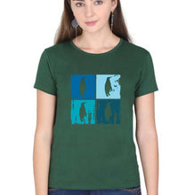 Load image into Gallery viewer, Penguins T-Shirt for Women-Dark Green-Ektarfa.online
