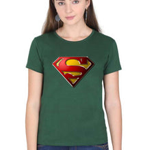 Load image into Gallery viewer, Superman Superhero T-Shirt for Women-Dark Green-Ektarfa.online
