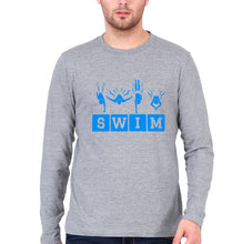 Load image into Gallery viewer, Swim Full Sleeves T-Shirt for Men-Grey Melange-Ektarfa.online
