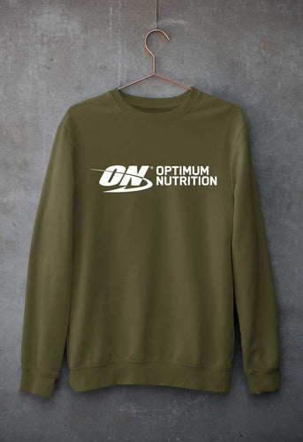 optimum nutrition (ON) Unisex Sweatshirt for Men/Women-Olive Green-Ektarfa.online