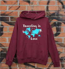 Load image into Gallery viewer, Traveling is Love Unisex Hoodie for Men/Women-Maroon-Ektarfa.online
