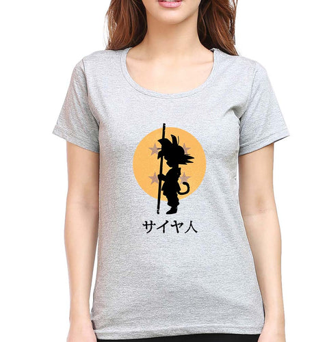 Dragon Ball Goku T-Shirt for Women-Grey Melange-Ektarfa.online