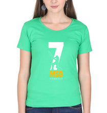 Load image into Gallery viewer, MS Dhoni (MSD) T-Shirt for Women-flag green-Ektarfa.online
