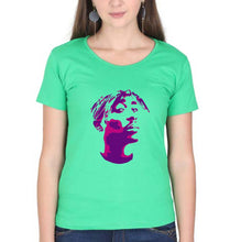 Load image into Gallery viewer, Tupac 2Pac T-Shirt for Women-Flag Green-Ektarfa.online
