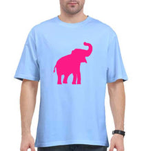 Load image into Gallery viewer, Pink Elephant Oversized T-Shirt for Men-Baby Blue-Ektarfa.online
