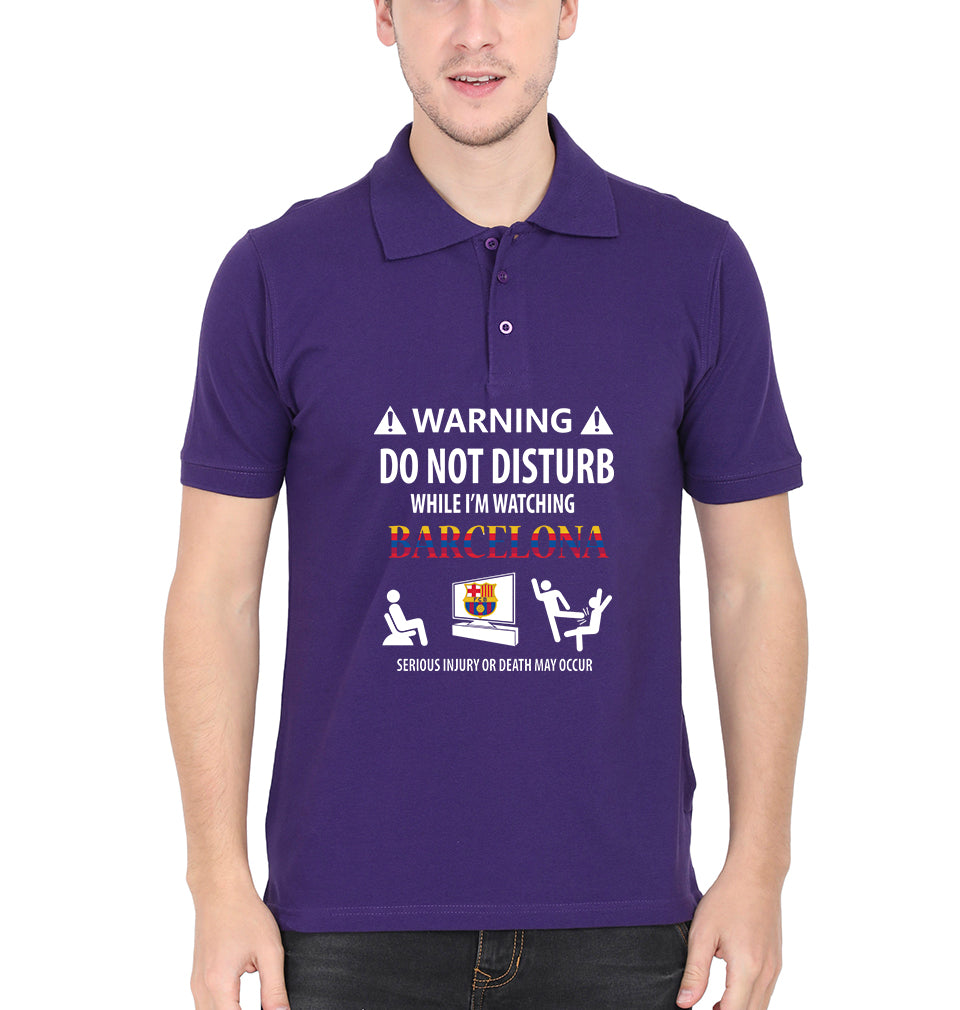 Warning FCB Polo T-Shirt for Men-Purple-Ektarfa.online