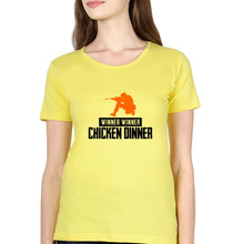 Load image into Gallery viewer, PUBG Winner Winner Chicken Dinner T-Shirt for Women-Yellow-Ektarfa.online
