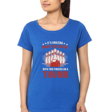Load image into Gallery viewer, Bowling T-Shirt for Women-Royal Blue-Ektarfa.online
