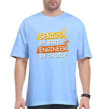 Load image into Gallery viewer, Genius Engineer Oversized T-Shirt for Men-Baby Blue-Ektarfa.online
