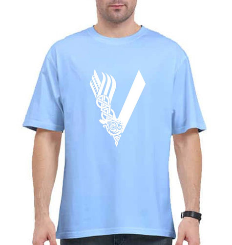 Vikings Oversized T-Shirt for Men-Baby Blue-Ektarfa.online
