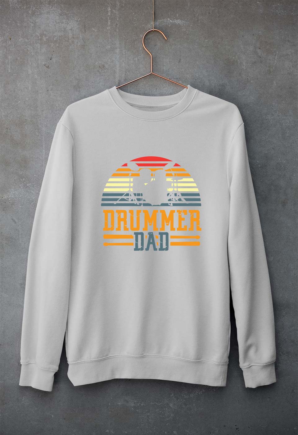 Drummer Dad Unisex Sweatshirt for Men/Women-Grey Melange-Ektarfa.online