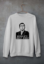 Load image into Gallery viewer, Michael Scott Best Boss Unisex Sweatshirt for Men/Women-Grey Melange-Ektarfa.online

